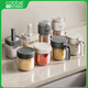 卡貝（cobbe）廚房置物架調(diào)料盒調(diào)味罐玻璃調(diào)料瓶家用密封防潮收納鹽罐佐料盒 【白色單個(gè)裝】調(diào)料罐250ml