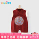 優(yōu)奇嬰兒衣服男寶寶夏季薄款無(wú)袖連體衣滿月服喜慶男童周歲拍照禮服