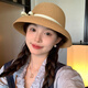 桂岐日系文藝甜美赫本風(fēng)草帽子女2025新款夏季遮陽漁夫帽盆帽禮帽 日系遮陽帽【卡其色白帶】