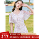 百圖betu女裝夏季新款連衣裙V領(lǐng)碎花顯瘦飛飛袖連衣裙女2304T82 淡紫 M