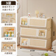納份愛(ài)玩具收納箱家用塑料前開(kāi)式整理神器衣服零食收納柜可疊加儲物柜子 推薦*混合六只裝【藤編大號3只+透明小號3只】