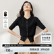 尚都比拉百搭時(shí)髦設(shè)計(jì)感愛(ài)心金屬扣圓領(lǐng)針織衫 黑色 L 