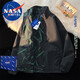 NASA MARVEL夾克男秋冬季外套潮流百搭立領(lǐng)雙面穿寬松春款情侶裝 黑色 XL （160-180斤）