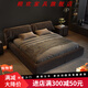 顧歡床大象耳朵絨布床現(xiàn)代簡(jiǎn)約主臥儲(chǔ)物雙人床1.8米2米意式輕奢軟包床 貓爪布床+護(hù)脊椰棕彈簧床墊+2柜 2000mm*2200mm 框架結(jié)構(gòu)