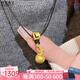 悠萊999足金蘋果吊墜黃金平安果轉(zhuǎn)運(yùn)珠掛墜鎖骨項(xiàng)鏈送女友圣誕節(jié)禮物 蘋果吊墜+字母+蠟皮繩約1.45-1.55g
