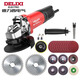 德力西電氣（DELIXI ELECTRIC）角磨機切割機家用手磨機磨光機打磨機手磨機砂輪機GD1365電動工具 木工切割打磨套餐 大功率800W