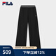 FILA 斐樂官方女士針織長褲2025夏季新款時尚簡約基礎(chǔ)休閑直筒YODAR褲 正黑色-BK XL 175/74A/XL