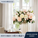Harbor House 美式假花仿真花擺件飾品三杈英國仿真玫瑰花裝飾花絹花高級軟裝 粉紅色- 1支