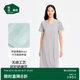 松山棉店二合一小薄荷女士帶杯睡裙夏純棉短袖圓領(lǐng)套頭寬松家居服灰色XL