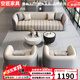 空匠沙發(fā)客廳商務(wù)沙發(fā)現(xiàn)代簡約接待會(huì)客多人位大堂大小戶型科技布沙發(fā) 【三防新款皮革】/【百城包郵】/【送貨入戶】 【實(shí)木框架】日落橙/兩人-單人2張-子母茶幾s