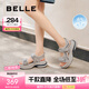 百麗（Belle）輕便魔術(shù)貼老爹涼鞋女商場(chǎng)款拼色厚底鞋D6Q1DBL5 灰色/藍(lán) 37 (235mm)