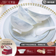 宅美品景德鎮(zhèn)高檔餐具套裝中式骨瓷碗碟套裝家用碗盤喬遷釉下彩禮物灰色 江山如畫-配煲皮箱裝 40頭