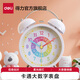 得力（deli）2025新款全自動(dòng)鬧鐘兒童房電子表 鐘表起床神器學(xué)生專(zhuān)用臥室大聲音響床頭鬧鐘學(xué)生推薦 開(kāi)學(xué)季9024 【兒童認時(shí)】24時(shí)制-白色