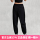 KAPPA背靠背九分褲2024新款女黑色簡約休閑褲運動小腳衛(wèi)褲 黑色-990 XL