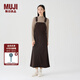 無(wú)印良品（MUJI）女式 燈芯絨 背帶裙中長(zhǎng)款連衣裙半身裙女秋款裙子美拉德BE10CC3A 深棕色 S （155/62A）