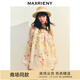 MAXRIENY【毛曉彤同款】浪漫無袖寬松亞麻上衣印花雪紡衫繭型設(shè)計(jì) 黃花 S