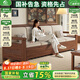 小木窩沙發(fā) 中古風(fēng)實(shí)木沙發(fā)黑胡桃木沙發(fā)客廳2025新款冬夏兩用高箱儲(chǔ)物 獨(dú)立三人位 簡(jiǎn)約風(fēng)