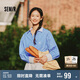 森馬（Semir）長袖襯衫女中長款條紋純棉2025春季刺繡oversize襯衣109125105002