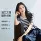 伊芙麗（eifini）蔣欣代言圓領(lǐng)條紋針織衫女夏三醋酸薄款透氣短袖上衣2025新款 藏青 M 105-115斤