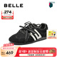 百麗（Belle）周雨彤章若楠同款方程式跑道阿甘鞋女25秋新商場(chǎng)同款E2L1DCM5預(yù)售 黑色【博主同款】 38