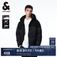 杰克·瓊斯（JACK&JONES）灰鴨絨連帽羽絨服外套字母鋼印通勤日常男裝224412009 E40黑色 M