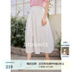 迪賽尼斯（DESIGNICE）夏季新款高腰純色復(fù)古通勤長款傘裙a字半身裙女白色中長裙 白色 M