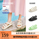 斯凱奇（Skechers）夏季女鞋休閑洞洞鞋緩震舒適百搭透氣111646 全黑色/BBK 36