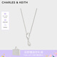 CHARLES&KEITH24秋新品月光謐語(yǔ)簡(jiǎn)約仿珍珠掛墜項(xiàng)鏈CK5-22120406 Silver銀色 47.5cm 1個(gè)