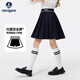 納維凱爾（Navigare）女童裙子夏季兒童短裙防走光百搭學(xué)院風(fēng)涼爽字母藍(lán)褶深藍(lán)150
