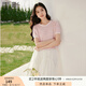 香影超好看短袖針織衫女2025夏裝新款圓領(lǐng)正肩釘珠小香風(fēng)粉色上衣 粉紅 L 165/88A/110-125斤