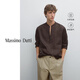 Massimo Dutti秋季新品2025男裝 簡(jiǎn)約職場(chǎng)純亞麻標(biāo)準(zhǔn)版立領(lǐng)長(zhǎng)袖襯衫 01788422 巧克力色 巧克力色 M