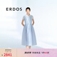 ERDOS【復古赫本風】25春夏圓領(lǐng)格紋收腰中長款女A字裙連衣裙 混色格 L 170/88A