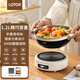 LOTOR電煮鍋便攜式折疊鍋旅行鍋分體式家用戶外露營(yíng)多功能鍋迷你電火鍋宿舍煮面小鍋泡面鍋 1.2L 米白色【折疊收納】