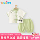 優(yōu)奇寶寶套裝夏季薄款男女兒童短袖漢服分體兩件套小童中式國風(fēng)唐裝