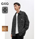 GXG男裝 黑色小香風(fēng)精致繡花長(zhǎng)袖襯衫外套男士上衣 24年秋季 黑色 L