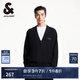 杰克·瓊斯（JACK&JONES）百搭潮舒適胸前貼布羅紋袖口及底擺寬松毛衣針織衫男裝225113004 E40黑色 常規(guī) M