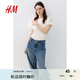 H&M女裝T恤2025夏季新款圓領(lǐng)美式休閑簡約寬松棉質(zhì)短袖上衣1270848 白色 M 165/96