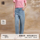播淺藍(lán)牛仔褲女2024春季新款休閑寬松小個(gè)子直筒褲DDR2KD56451 B29淺牛仔藍(lán) 淺牛仔藍(lán) M