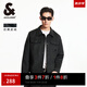 杰克·瓊斯（JACK&JONES）25年男裝外套男年春秋仿麂皮上衣翻領(lǐng)夾克男輕商務(wù)休閑外套高檔 E44黑砂色 L
