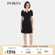 PORTS寶姿春季新品女裝優(yōu)雅通勤雙排扣裝飾連衣裙ALP8D014RWP127 黑色 M (6)