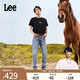 Lee【張凌赫代言】涼涼褲25夏新726中腰直筒淺藍色男涼感牛仔褲潮 淺藍色 32