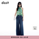 DZZIT地素牛仔褲2025夏季新款復古高腰寬松垂感微喇褲子女3J2R5021T 深藍色 M