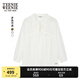 Teenie Weenie小熊襯衫女2025年夏季新款優(yōu)雅法式甜美荷葉邊長(zhǎng)袖襯衣上衣女 象牙白 S