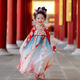 金日滿兒童漢服女童2025新款女寶寶長(zhǎng)袖紅色中國(guó)風(fēng)超仙唐裝女孩古風(fēng)裙子 紅色 110