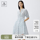 Marc O'Polo/MOP 2024夏季新款立領(lǐng)輕薄純棉短款收腰碎花顯瘦連衣裙女收腰 印花M01 S /165
