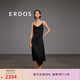 ERDOS 春夏桑蠶絲A字裙吊帶連衣裙極簡(jiǎn)一字領(lǐng)知性修身女連衣裙 藏藍(lán) M 160/84A
