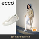 愛(ài)步（ECCO）板鞋女 軟底輕盈耐磨百搭牛皮德訓(xùn)休閑鞋 柔酷零點(diǎn)220253 白色/灰白色22025352292 38