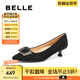 百麗（Belle）舒適優(yōu)雅單鞋女2025春新商場款真皮氣質(zhì)高跟鞋D3N1DAQ5 黑色 38 (240mm)
