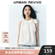 UR2025秋季新款女裝時尚超寬松蝴蝶結(jié)無袖罩衫襯衫UYY250029 本白 M (M-L)
