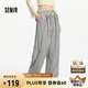 森馬（Semir）休閑褲女松緊腰遛彎長褲慵懶2025夏條紋闊腿褲顯腿長109325127010